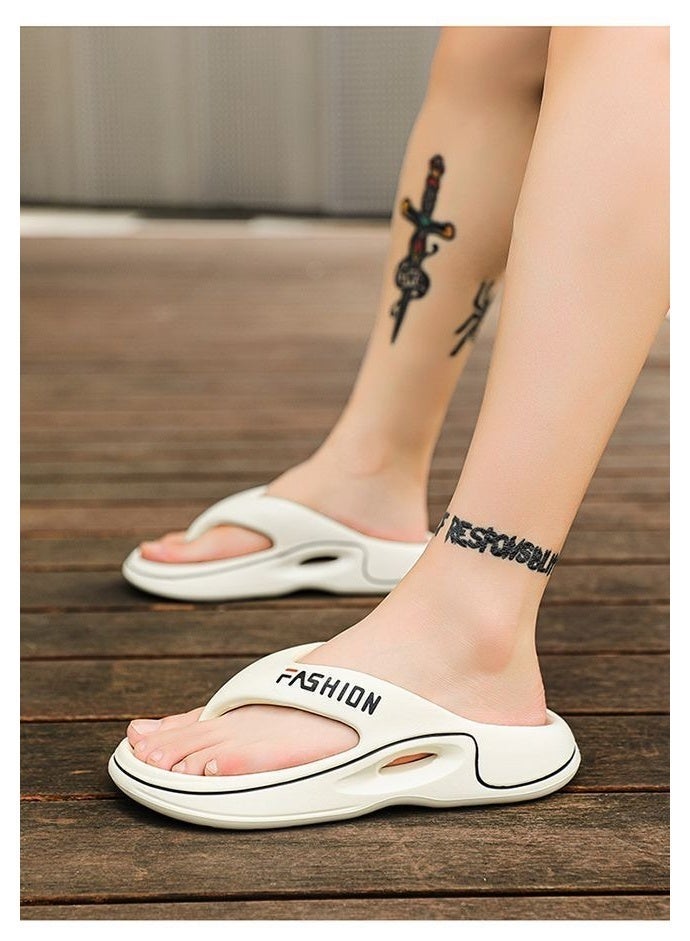 Men Flip Flops, Ultra Soft Thong Slippers with Arch Support, Lightweight Comft Men's Flip Flop, Soft Cloud Open Toe Flip-Flops for Men, Anti-slip Bath Shower Slipper, Thick Cushion Slide Slippers, Stylish Y-shaped Slippers for Male, Thong Sandals for Home Beach Garden Indoor Outdoor - Image 2