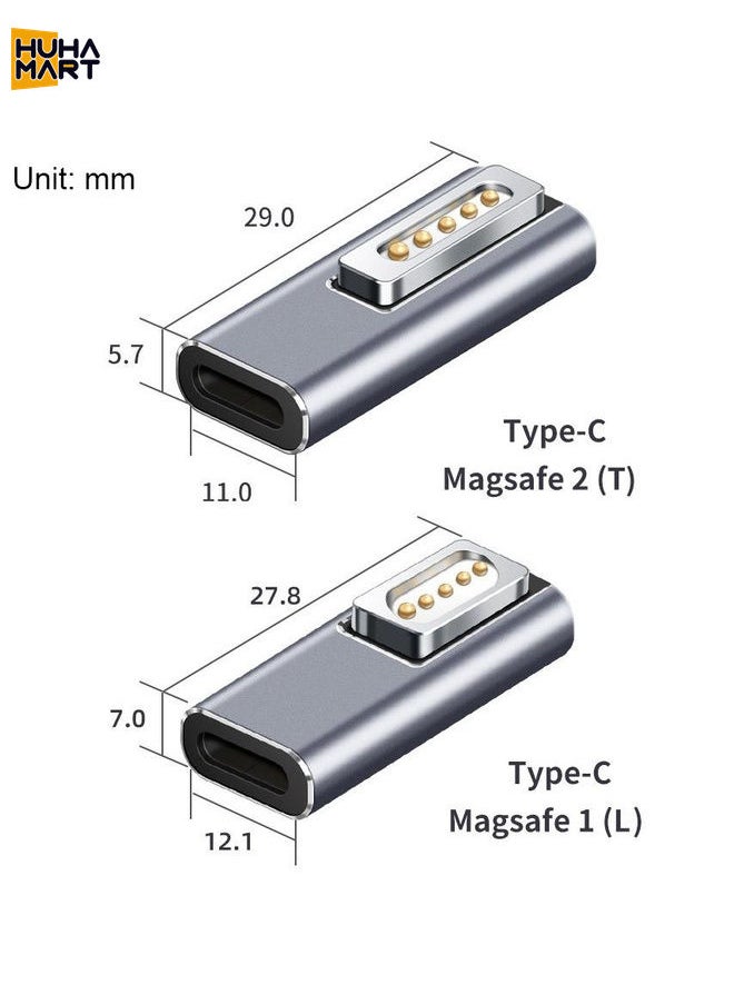 Type-C/USB-C to Magsafe1/2 Charging Adapter Supports PD Charging(Type-C to Magsafe 2 T)