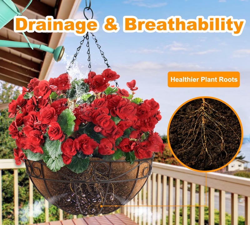 YM 2pcs 20“ Round Coconut Fiber Liner, 20'' Coco Liner Pre-Formed Replacement for Wall Hanging Planter Basket - Image 5