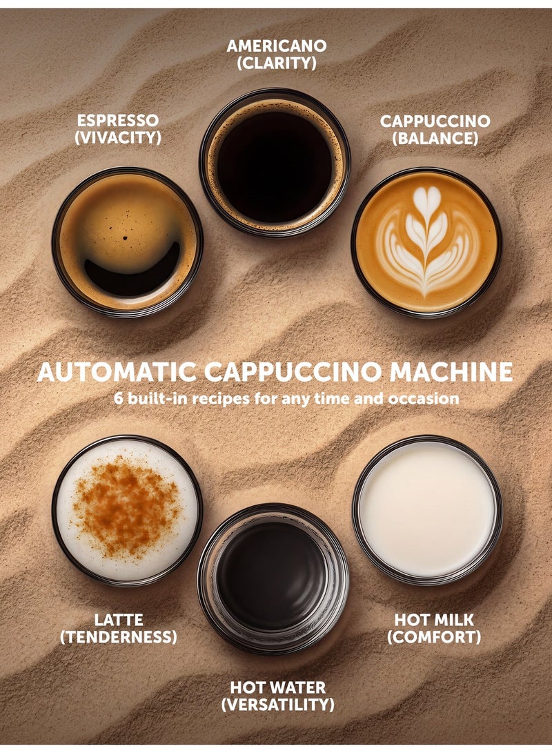 Polaris PACM 2060AC Automatic Coffee Machine | 20 Bar Italian Pump | Built-In Steel Burr Grinder (250 g) | PROFI-CREAM | Touch Color Display | 6 Auto Programs | 2L Tank | Cup-Warming Surface | 1500W - Image 5