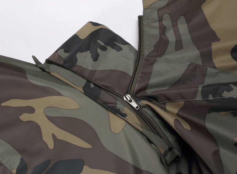 GIISAM Mens Windproof Jacket Waterproof Lightweight Mountain Sport Jacket for Men Hooded Windbreaker Raincoat(Green Camo,XL) - Image 4