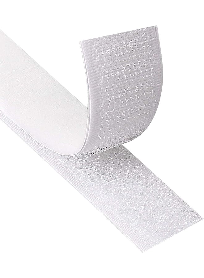 PROMASS promass Hook and Loop Strip Tape 8M Self Adhesive Sticky Back Fastening Tape 20mm Wide (8M White)  - Image 1