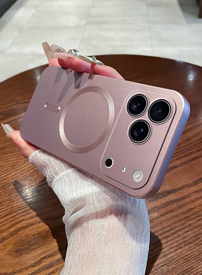 حالة هاتف iPhone 17 Pro Max  المغناطيسية MagSafe، متوافقة مع MagSafe، [حماية شاملة من السقوط] مقاومة للبصمات، مقاومة للصدمات، غطاء واقي كامل لعدسة الكاميرا، حالة هاتف فائقة الرقة، مناسبة لـ iPhone 17 Promax (وردي) - Image 1