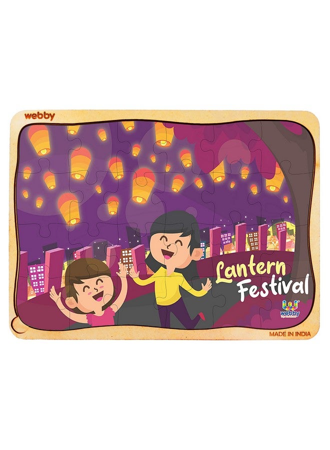 ويبي أحجية الصور المقطوعة الخشبية لمهرجان الفوانيس من ويبي كيدز، 24 قطعة، متعددة الألوان - Image 1