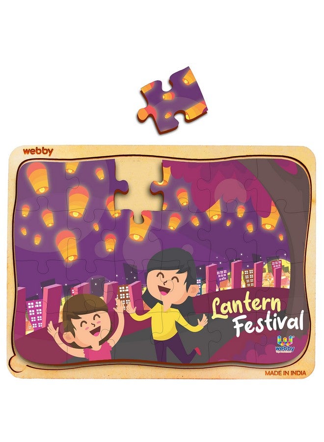 ويبي أحجية الصور المقطوعة الخشبية لمهرجان الفوانيس من ويبي كيدز، 24 قطعة، متعددة الألوان - Image 3