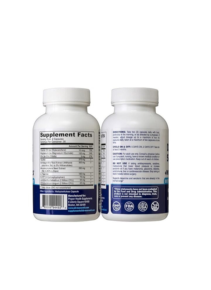 Dr. Maxwell Dopamine Serotonin mood probiotics support supplement 60 capsules  - Image 2
