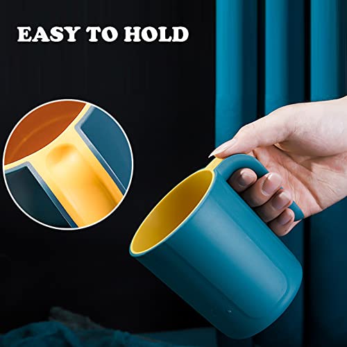 Cohpoh Plastic Reusable Coffee Mugs with Handles，Stackable Unbreakable Coffee Cups Set of 4-16.5 Ounce Cups for Cocoa, Milk, Tea or Water, Drinking Cup for Kids & Adult, Dishwasher and Microwave Safe - Image 5