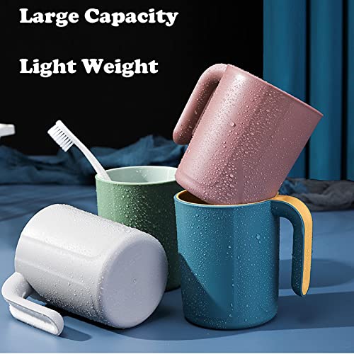 Cohpoh Plastic Reusable Coffee Mugs with Handles，Stackable Unbreakable Coffee Cups Set of 4-16.5 Ounce Cups for Cocoa, Milk, Tea or Water, Drinking Cup for Kids & Adult, Dishwasher and Microwave Safe - Image 3