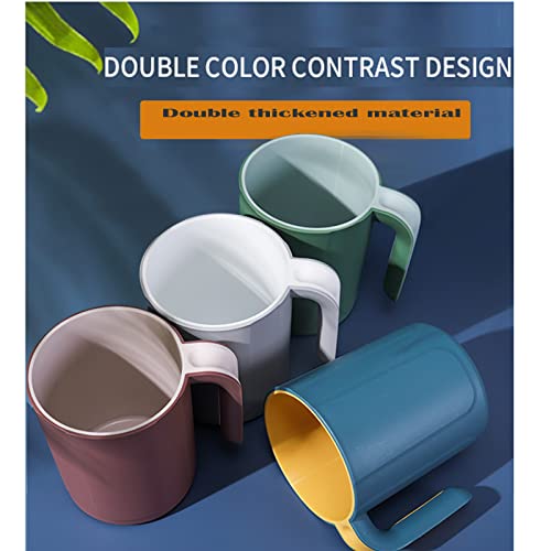 Cohpoh Plastic Reusable Coffee Mugs with Handles，Stackable Unbreakable Coffee Cups Set of 4-16.5 Ounce Cups for Cocoa, Milk, Tea or Water, Drinking Cup for Kids & Adult, Dishwasher and Microwave Safe - Image 4