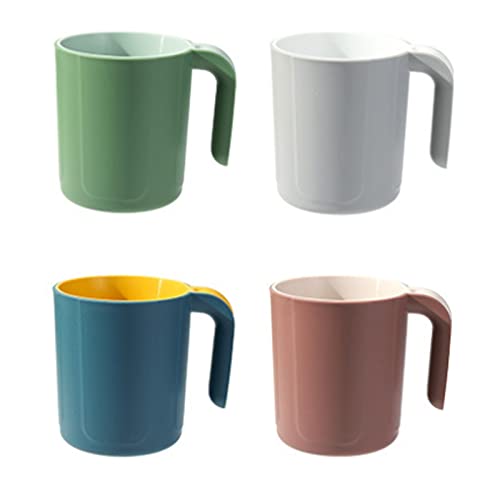 Cohpoh Plastic Reusable Coffee Mugs with Handles，Stackable Unbreakable Coffee Cups Set of 4-16.5 Ounce Cups for Cocoa, Milk, Tea or Water, Drinking Cup for Kids & Adult, Dishwasher and Microwave Safe - Image 1