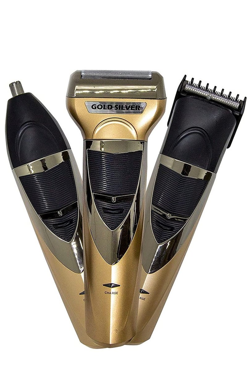 Veentus Men Professionals Design 3 In 1 Perfect Shaver, Hair Clipper And Nose Trimmer Rechargeable Beard And Moustaches Hair Machine And Trimming With Cord And Without Cordless Use., Gold - Image 4