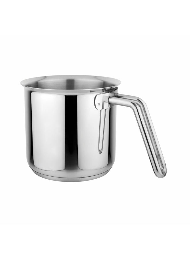 Prabha Stainless Steel Milk Pot with Handle 14cm 1.8 Litre | Milk Boiler | Kitchen Tea Container Water Boiling | Coffee/Milk Warmer, Even & Faster Heating | Induction & Gas Stove - Image 1