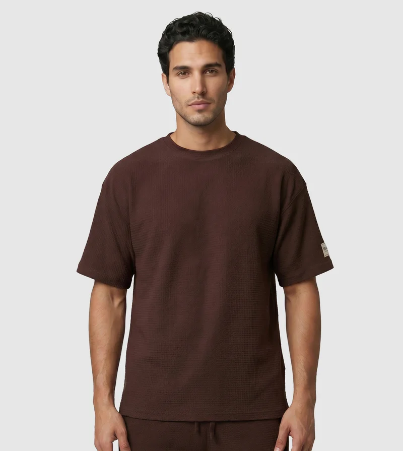إف5 SHORT SLEEVE T-SHIRT -BROWN