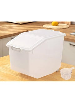 Rice Storage Container 10kg - Food Storage Container with Lid, BPA Free Plastic Large Cereal Sotrage Box, Multifunctional containers for kitchen food with Measuring Cup