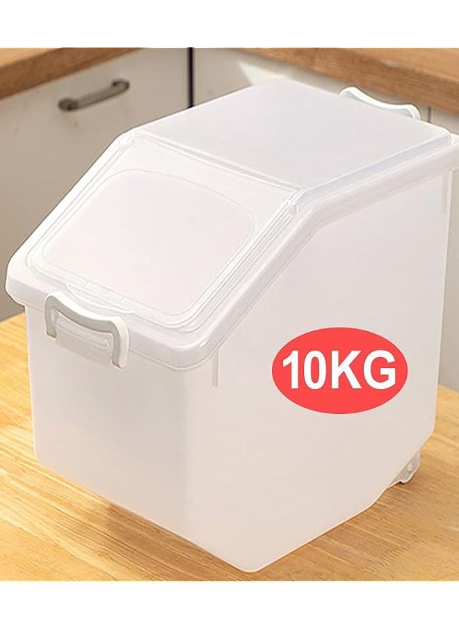Premify - Rice Storage Container 10kg - Food Storage Container with Lid, BPA Free Plastic Large Cereal Sotrage Box, Multifunctional containers for kitchen food with Measuring Cup - Image 1