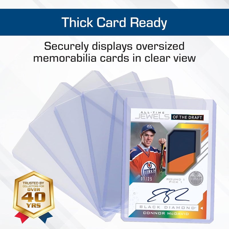BCW Thick Card Topload Holder | Holds Relic, Patch, and Jersey Cards | Protective Card Sleeves for Collectibles and Trading Cards | Protective Rigid Plastic Display Card Holder (168 pt. / 4.25 MM) - Image 2