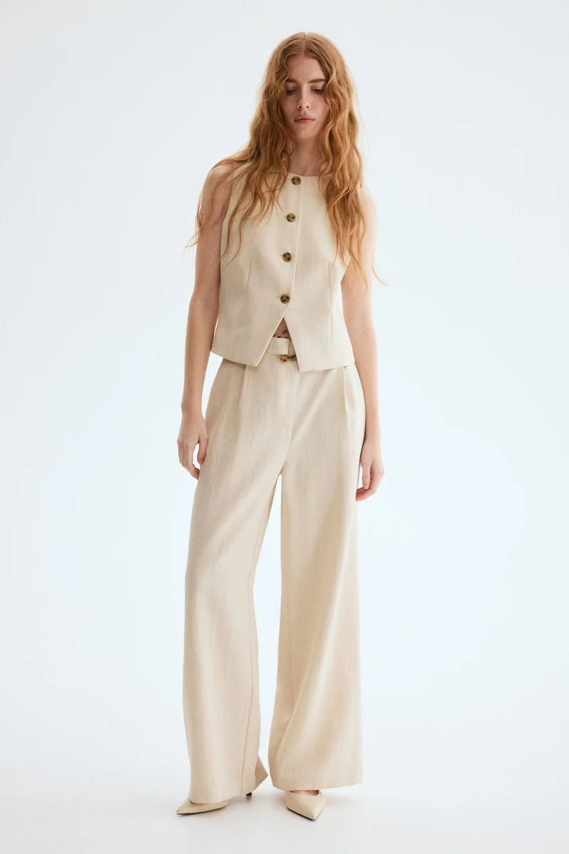 H&M Wide belted trousers