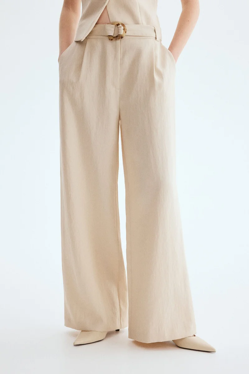 H&M Wide belted trousers