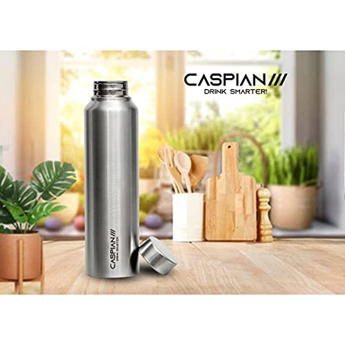 CASPIAN /// Astra Stainless Steel Water Bottle 1 ltr (Litre) for Fridge, Home, Office, School, Gym-Ideal for Adults, Men, Women, Kids, Boys, Girls-1000ml Leakproof, Rust free, Set of 3, Silver - Image 4