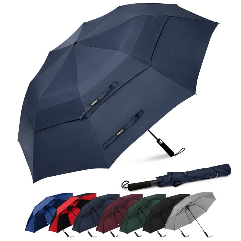 G4Free 62 Inch Portable Golf Umbrella Large Oversize Double Canopy Vented Windproof Waterproof Automatic Open Stick Umbrellas for Men and Women(Dark Blue) - Image 1