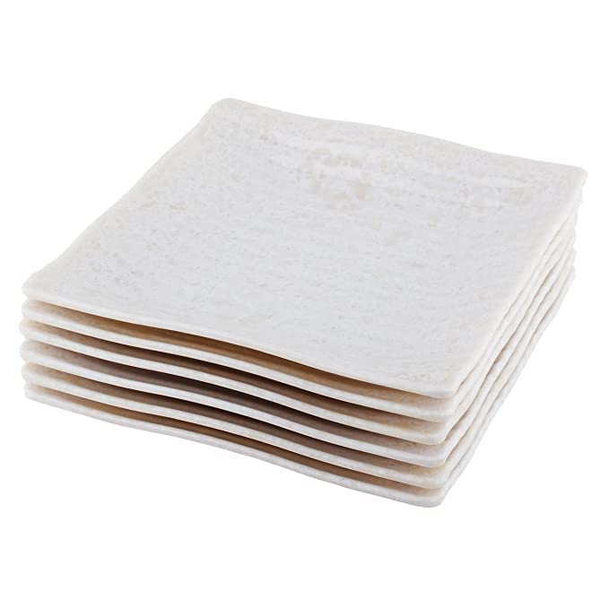 miRim Melamine Stripped Design Snacks Plate for Serving Snacks, Food, Starters, Buffet - Square Design, Break Resistant - for Home Kitchen, Party, Restaurant, Office Use -7inch (Marble) - Image 1