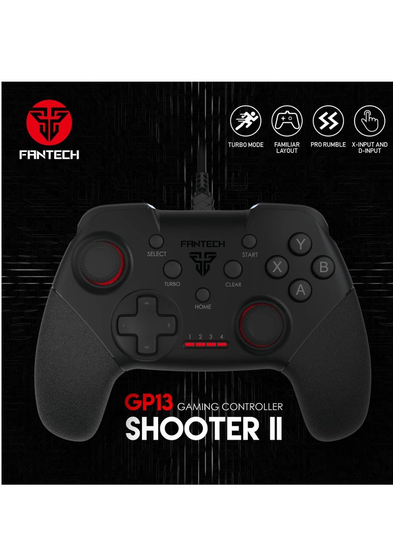 GP13 SHOOTER II USB Gaming Gamepad Controller – Dual Vibration Feedback Motors - For PC , PS3