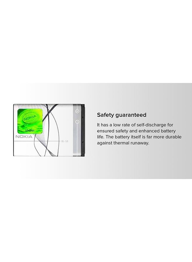نوكيا بطارية لهاتف نوكيا طراز BL-5B 890 mAh أبيض/فضي - Image 3