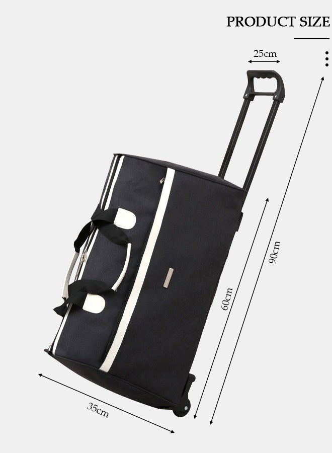 DUNISO Rolling Duffle Bag with 2 Wheels, Holdall Carry Extendable Organizer Bag, Lightweight  Trolley Bag, Waterproof & Large Capacity Luggage Bag for Women, Men, Short Trip, Overnight Business Travel - Image 2