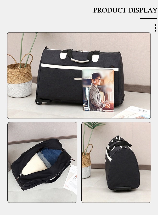 DUNISO Rolling Duffle Bag with 2 Wheels, Holdall Carry Extendable Organizer Bag, Lightweight  Trolley Bag, Waterproof & Large Capacity Luggage Bag for Women, Men, Short Trip, Overnight Business Travel - Image 4