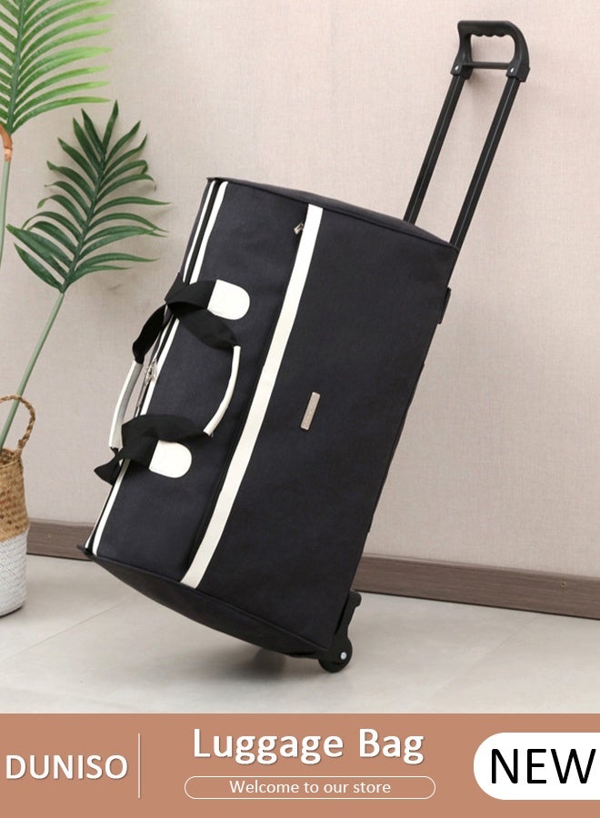 DUNISO Rolling Duffle Bag with 2 Wheels, Holdall Carry Extendable Organizer Bag, Lightweight  Trolley Bag, Waterproof & Large Capacity Luggage Bag for Women, Men, Short Trip, Overnight Business Travel - Image 1