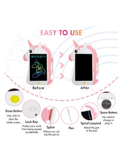 Y&D Unicorn LCD Writing Tablet for Kids 8.5 Inch Doodle Scribbler Pad with StylusPainting Board Magic Birthday Gifts Drawing Board Educational Toys 3+ Years Old  - Image 3