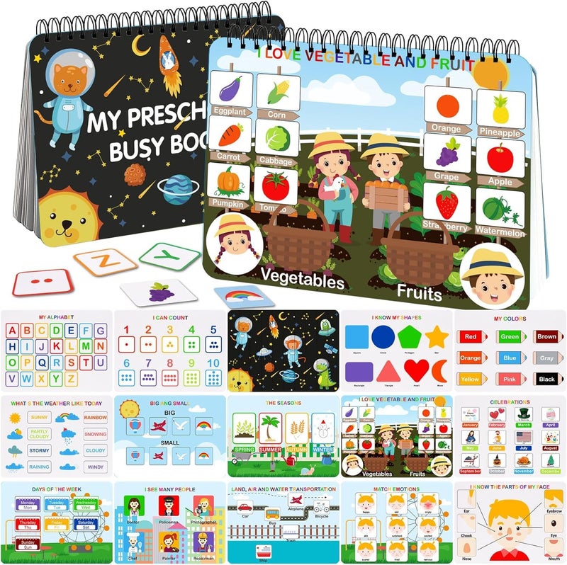 Mallify Busy Book for Toddlers 35 Preschool Busy Book 30 Themes Kids Binder and Early Learning Toys Tracing Coloring Books for Kids Ages 48 Montessori Books for Toddlers Christmas Birthday Gifts - Image 2