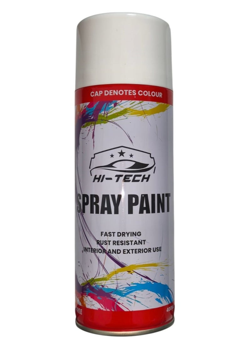 هاي-تيك بخاخ طلاء هاي تيك بسعة 400 مل | 220 جرام لون ابيض– طلاء متعدد الاستخدامات عالي الجودة - Image 1