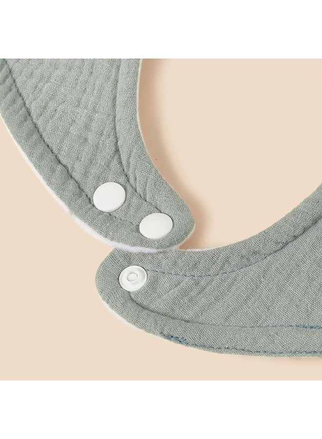 Baby Bibs Set of 8, Double-Layer Cotton Muslin, Scalloped Design, Multicolour, 27.5 x 25 cm - Image 3
