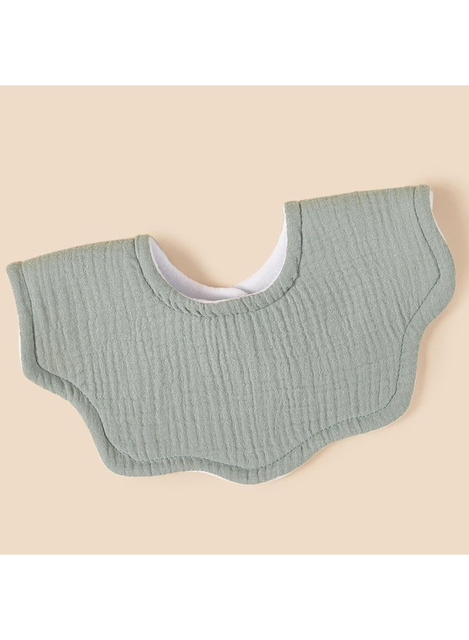 Baby Bibs Set of 8, Double-Layer Cotton Muslin, Scalloped Design, Multicolour, 27.5 x 25 cm - Image 4