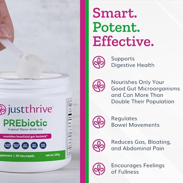 Just Thrive PREbiotic Powder - Digestive and Immune Support Supplement, 150 g - Image 4