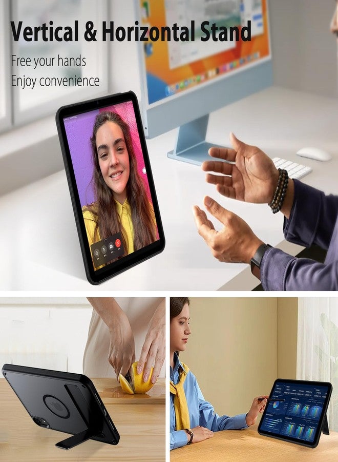جراب GUAGUA لجهاز iPad mini 7 إصدار 2024 (A17 Pro)، جراب مغناطيسي لجهاز iPad mini من الجيل السابع/السادس مع مسند (2024/2021) مقاس 8.3 بوصة، جراب حماية نحيف غير لامع بظهر شفاف مع مسند لجهاز iPad mini من الجيل السابع/السادس، أسود - Image 2