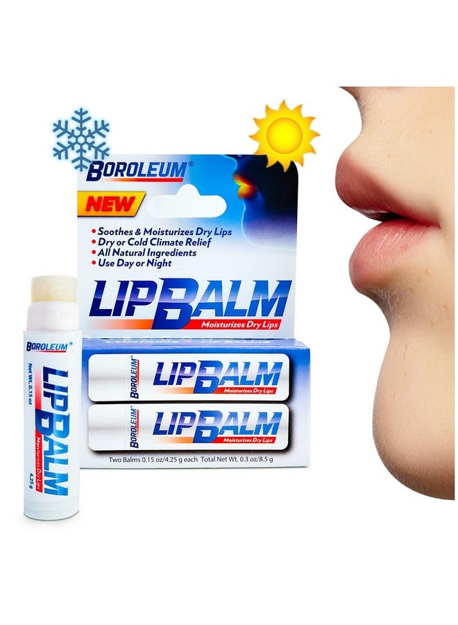 Boroleum Natural Lip Balm by Boroleum | Best Chapped Lip Moisturizer for Dry Cracked Lips | All Natural Ingredients for Men Women and Kids | 4.25 gr. Tubes, 2 Lip Balms Per Pack - Image 1