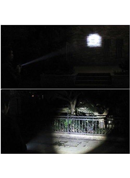 Hozhub Hozhub Rechargeable LED Flashlight Long Range Emergency Light Torch USB Super Bright Waterproof Hand Zoomable Outdoor Torch for Camping Powerful High Lumen Portable Distance Light 1Pc  - Image 4