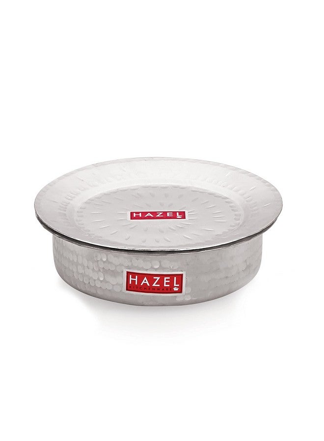 Hazel وعاء هازيل من الألمنيوم لانغدي | 26 سم بسعة 2700 مل قاع دائري مع غطاء بتشطيب مطروق - Image 1