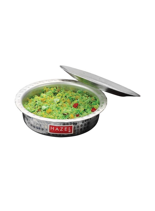 Hazel وعاء هازيل من الألمنيوم لانغدي | 26 سم بسعة 2700 مل قاع دائري مع غطاء بتشطيب مطروق - Image 5