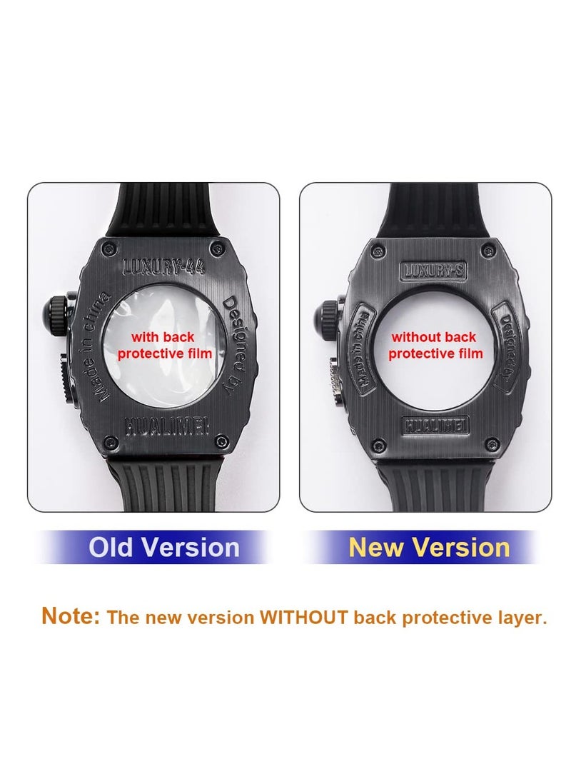 KASTWAVE Luxury Designer Rugged Case with Band Compatible for Apple Watch Band 44mm 45mm, Metal Protective Cover Case with Silicone Strap Shockproof Bumper for iWatch Series 8 7 45mm and SE 6 5 4 44mm - Image 3