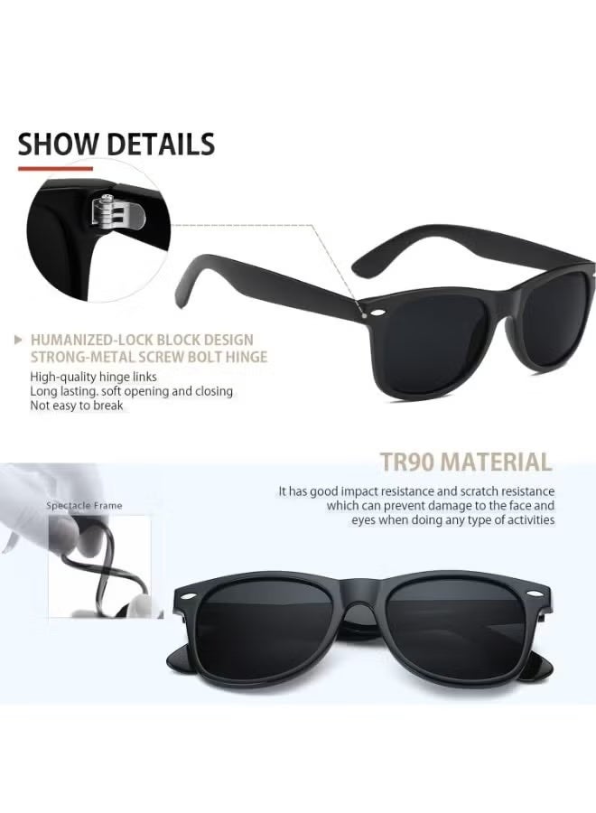 Retro Square Polarized Sunglasses for Men & Women – UV400 Protection TAC Lens, Lightweight Flexible Frame, HD Anti-Glare for Driving, Fishing, Hiking, Outdoor Sports. - Image 2