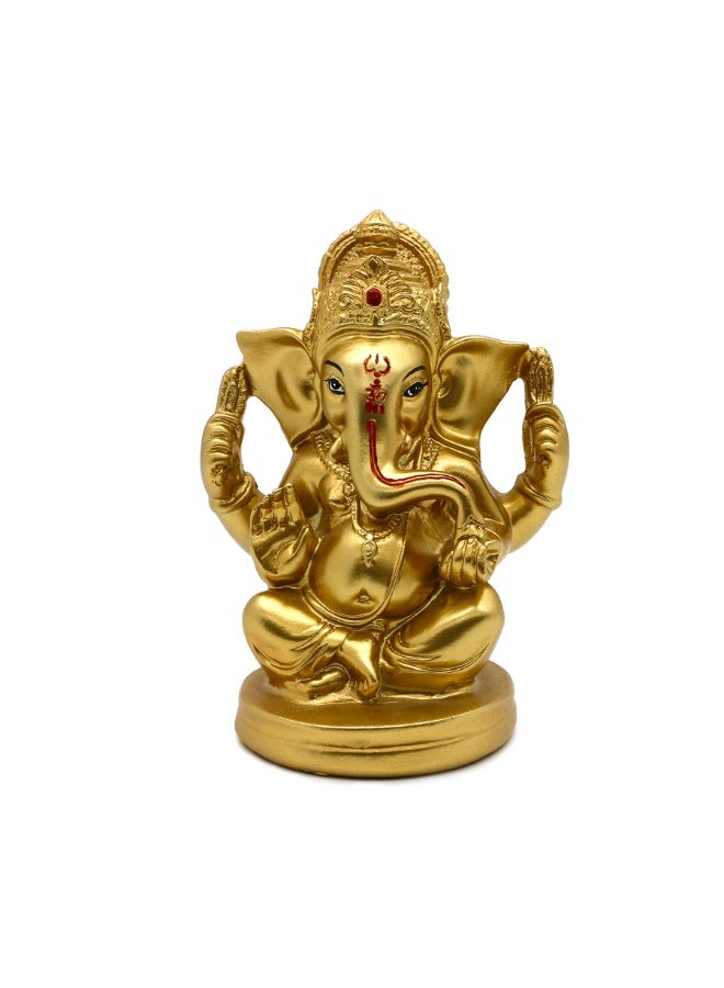 alikiki Hindu God Lord Ganesha Statues - 5" H India God Ganesha Idol Home Mandir Pooja Decor Indian Ganesha Figurine Temple Puja Items Diwali Gift for Friends Relatives - Image 1