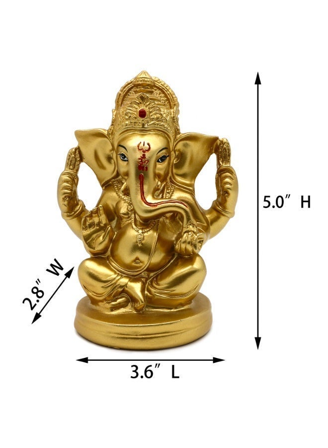 alikiki Hindu God Lord Ganesha Statues - 5" H India God Ganesha Idol Home Mandir Pooja Decor Indian Ganesha Figurine Temple Puja Items Diwali Gift for Friends Relatives - Image 5