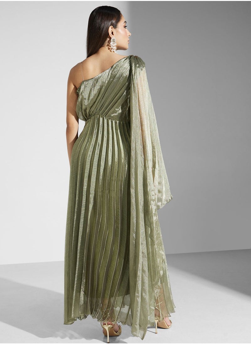 Ella Limited Edition One Shoulder Pleated Dress  - Image 2