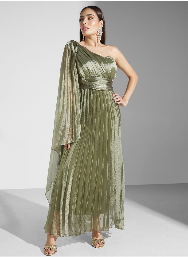 Ella Limited Edition One Shoulder Pleated Dress  - Image 4