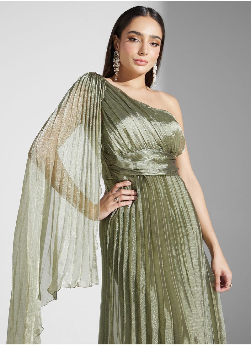 Ella Limited Edition One Shoulder Pleated Dress  - Image 3