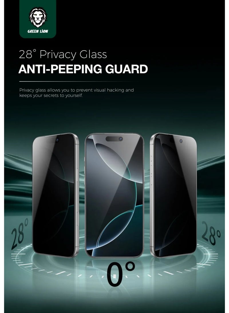 GREEN LION 9H Steve Privacy Anti-Peeping Glass iPhone 17 Air with Blocked Side Viewing & Grease Resistance / Highly Responsive / -Anti Fingerprint - Black Edge/Privacy - Image 2