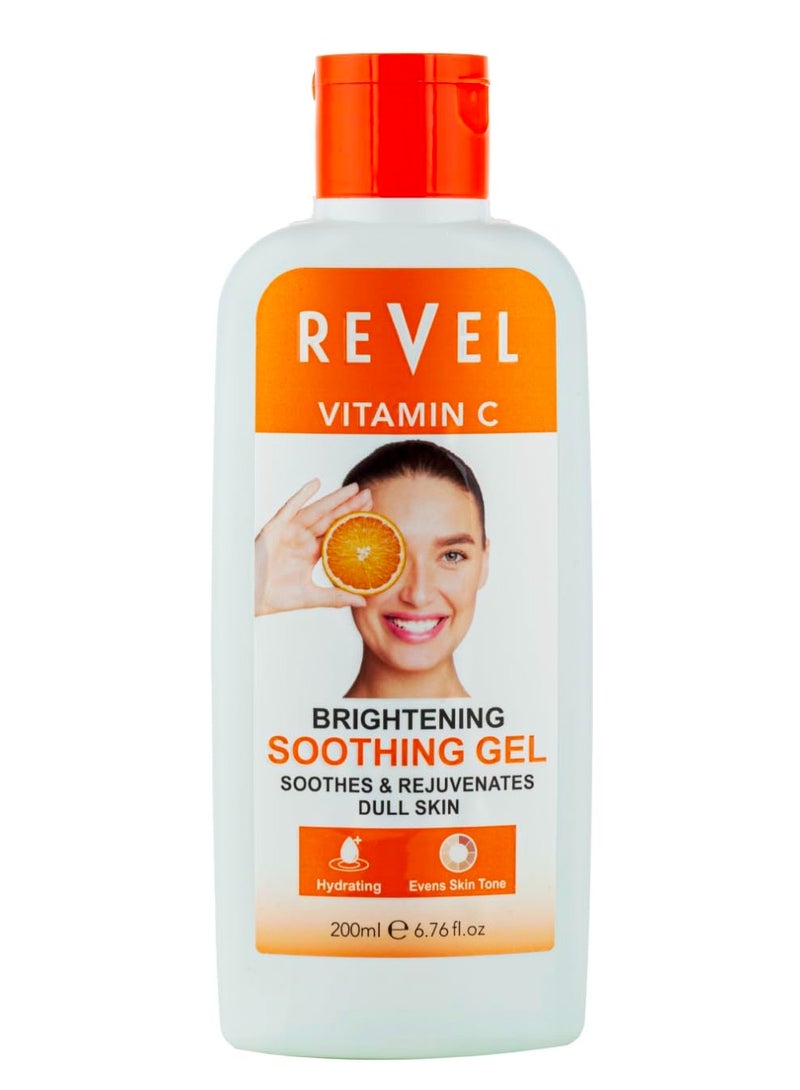 Revel Vitamin C Brightening Soothing Gel For Unisex 200ml Orange, Moisturizes, Soothes, Rejuvenates, Refresh Dull Skin, Hydrating, Skins Tone, Skin care, Face care, All Skin Types - Image 1
